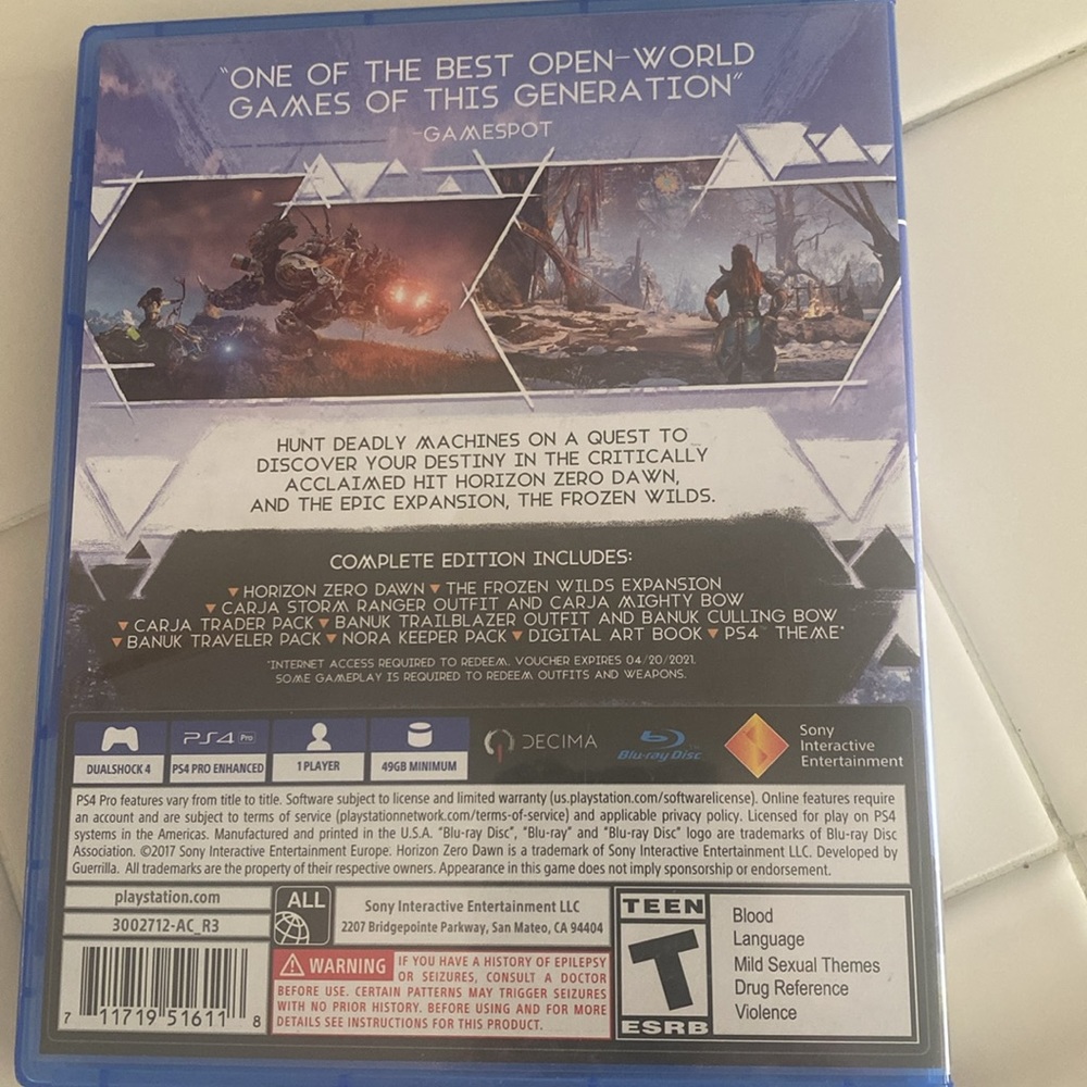 PS4 Horizon Zero Down. In Excellent Condition - Picture 2 of 5